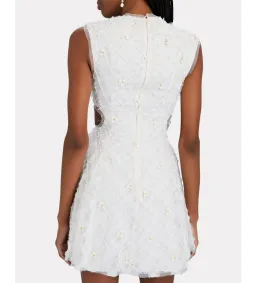 Aje Mirage Organza Cut Out Mini Dress in Ivory Size AU 8 for rent on The Volte - image 3