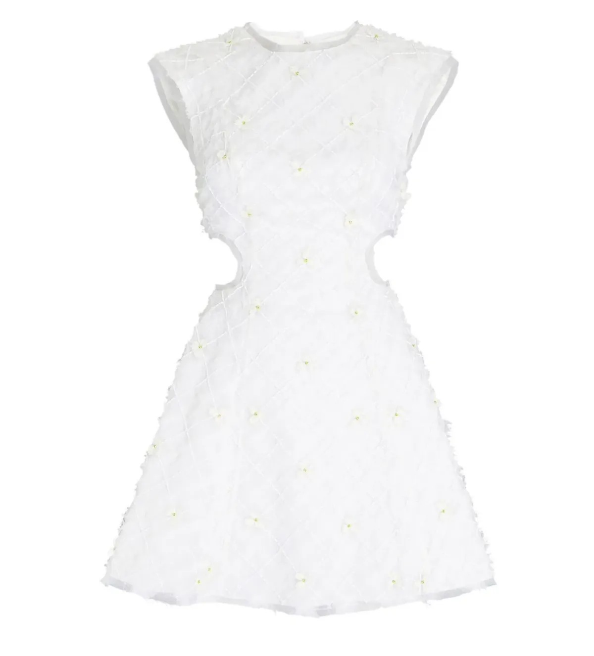 Aje Mirage Organza Cut Out Mini Dress in Ivory Size AU 8 - Image 5