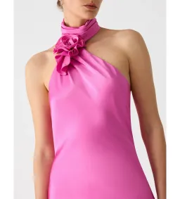 Misha Teresa Rosette Detail Satin Gown Purple Rose Size 6/XS for rent on The Volte - image 2