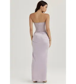 House of CB Half Underwired Corset and Jia Satin Gathered Maxi Skirt in Silver Size XS / AU 6 for rent on The Volte - image 4