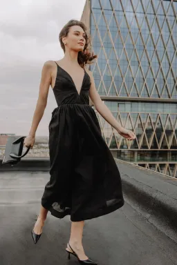 Zimmermann Illustration V Neck Midi Dress Black Size 1 / AU 10 for rent on The Volte - image 4