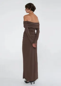 Benni Lorena Maxi Dress in Ash Brown Size 8 for rent on The Volte - image 2