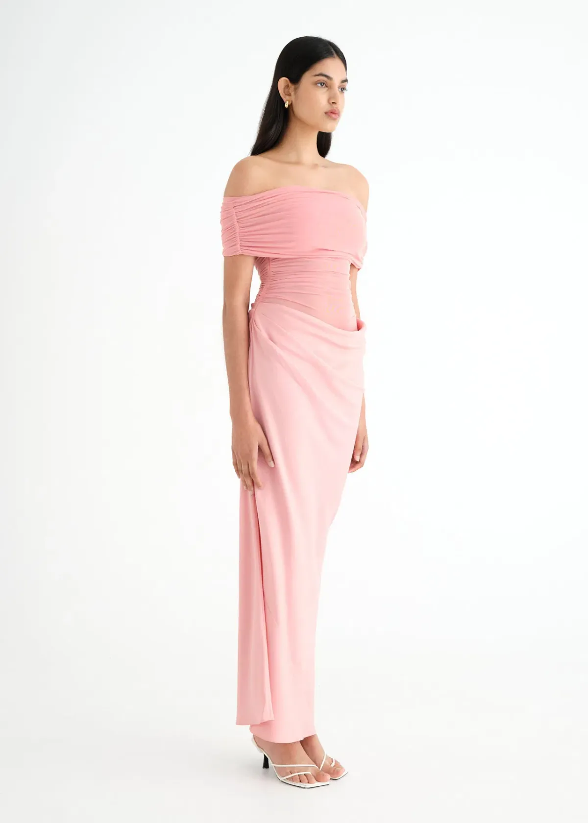 Benni Nico Off Shoulder Maxi Dress Candyfloss Pink Size 8 - Image 2