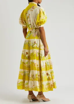 Alemais Ira Tiered Midi Dress Lemon/Cream Size AU 10 for rent on The Volte - image 4