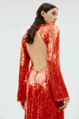 Alemais Geanie Long Sleeve Sequin Gown Red Size 8 AU for rent on The Volte - image 4
