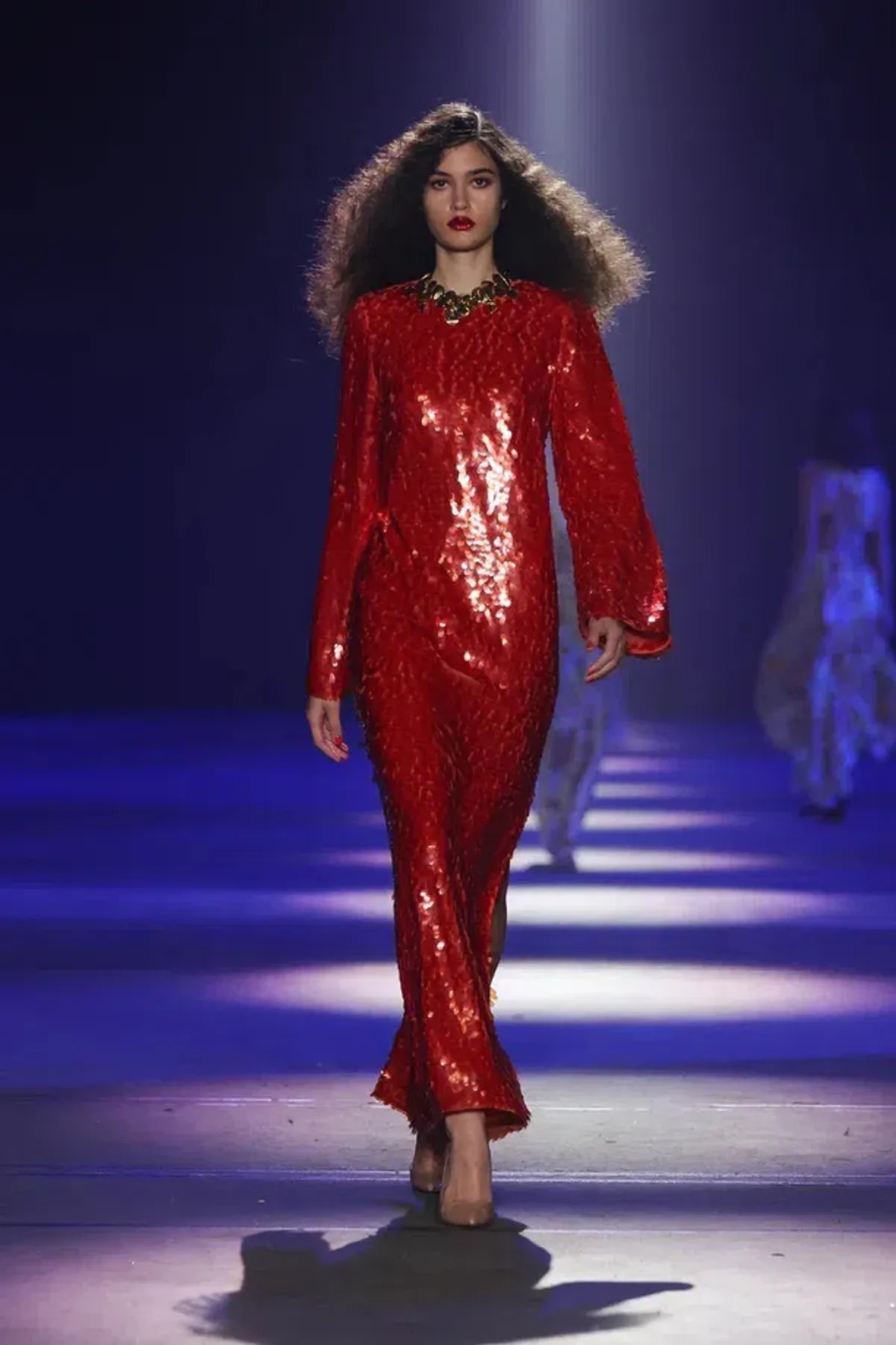 Alemais Geanie Long Sleeve Sequin Gown Red Size 8 AU - Image 6