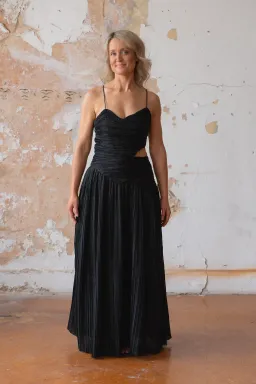 Aje Laurier Wave Maxi Dress Black Size 8 for rent on The Volte - image 2