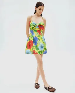 Alemais Verna Bow Mini Dress Floral Size 12 for rent on The Volte - image 1