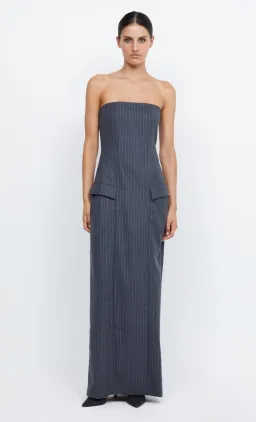 Bec & Bridge Pine Strapless Maxi Dress in Charcoal Pinstripe Size 8 for rent on The Volte - image 2