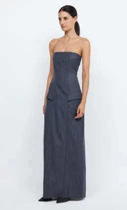 Bec & Bridge Pine Strapless Maxi Dress in Charcoal Pinstripe Size 8 for rent on The Volte - image 4
