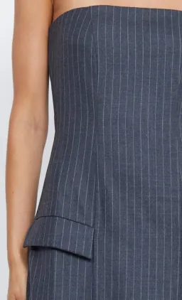 Bec & Bridge Pine Strapless Maxi Dress in Charcoal Pinstripe Size 8 for rent on The Volte - image 3