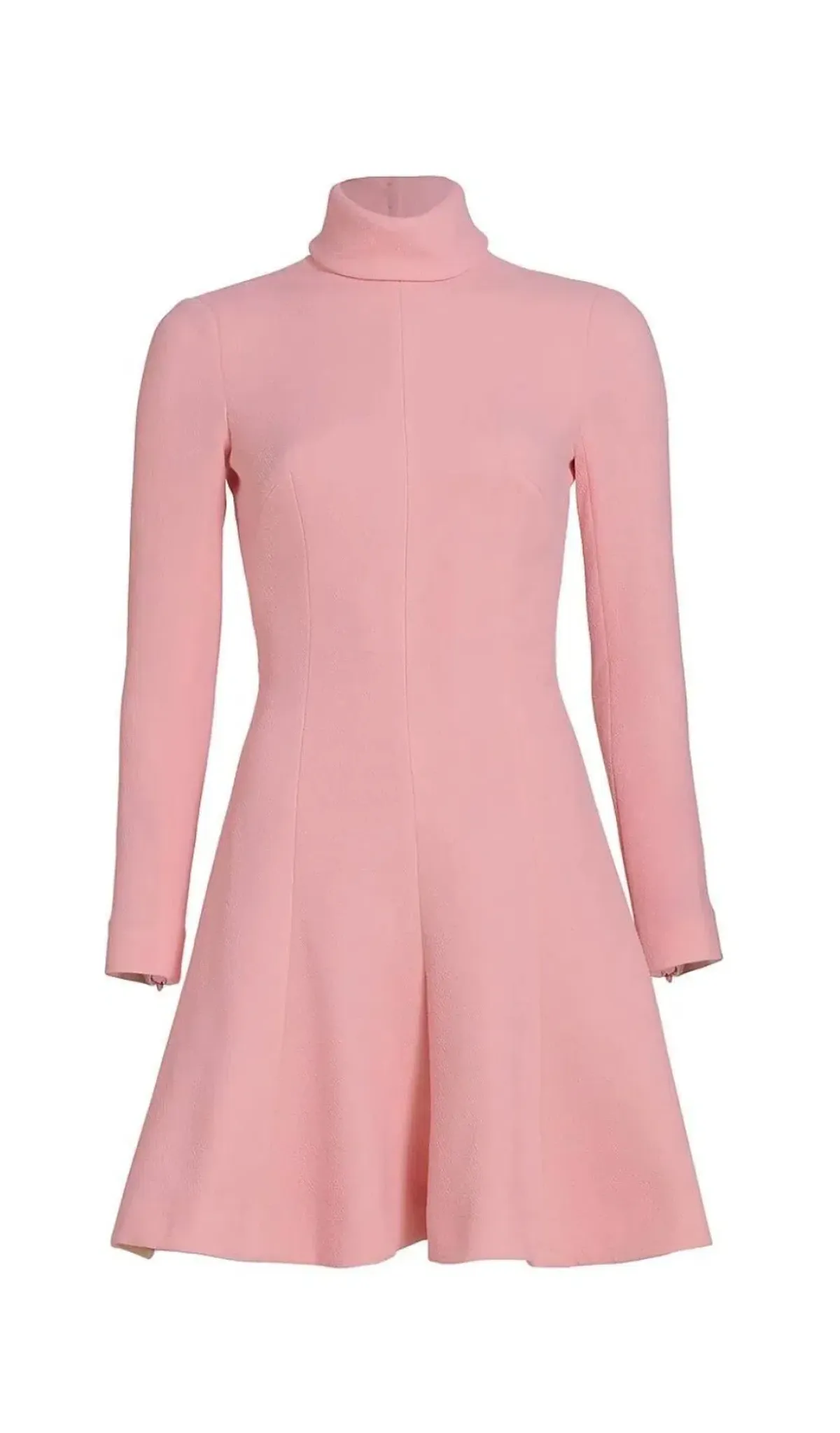 Emilia Wickstead Peony Pink Stella Dress, Size AU 16, Cutout Back Long Sleeve Turtleneck  - Image 5