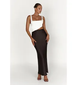 Meshki Asymmetric Cut  Maxi Dress Black and White Size XS/Au 6  for rent on The Volte - image 1