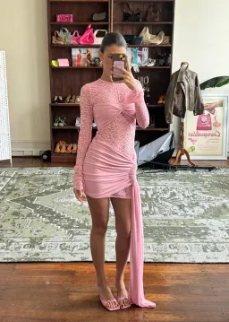 Deconduarte Ortigia Dress Baby Pink Size 8  for rent on The Volte - image 1