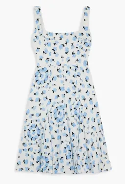 Emilia Wickstead Dena Floral Print Dress Swiss-dot Light Blue  Size AU 12 for rent on The Volte - image 4