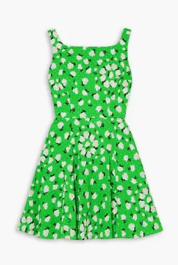 Emilia Wickstead Panna Floral Print Dress Green & White Stretch Cotton Size AU 4 for rent on The Volte - image 4