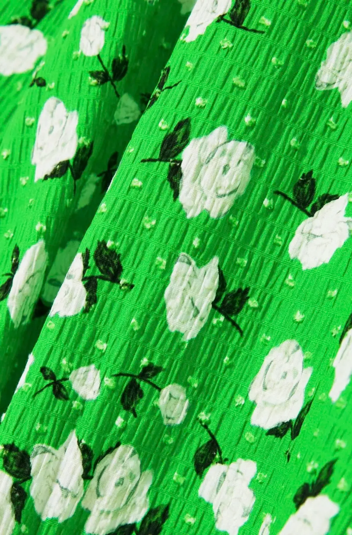 Emilia Wickstead Panna Floral Print Dress Green & White Stretch Cotton Size AU 4 - Image 3