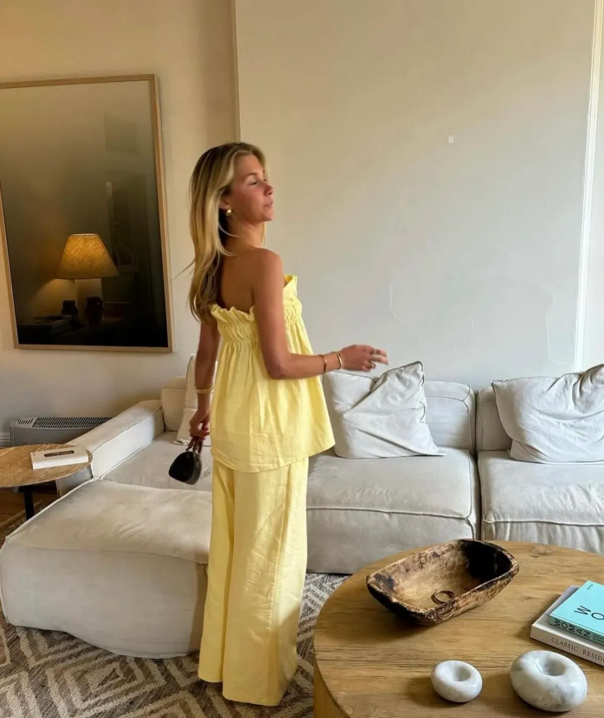 The Waiting Room The Greta Top and Greta Pants Set In Butter Yellow Size S/Au 8 - Image 5