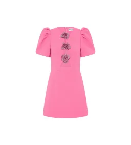 Rebecca Vallance Aubree Flower Mini Dress Pink Size 8/S for rent on The Volte - image 3