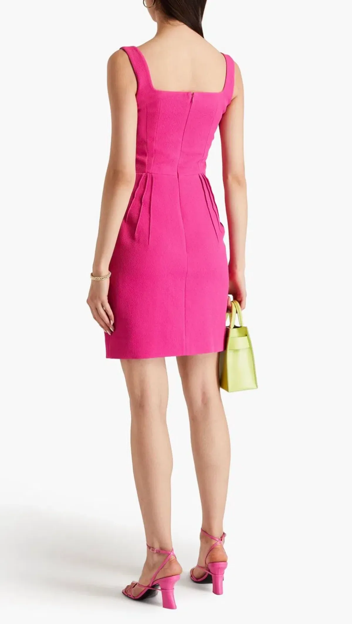 Emilia Wickstead Salma Mini Dress, Size AU 6, Hot Pink Cloqué - Image 2