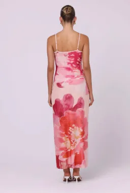 Isabelle Quinn Nora Mesh Maxi Dress Dahlia Floral Size 6 for rent on The Volte - image 3