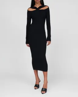 By Johnny Cable Twist Knit Dress in Black Size 8  for rent on The Volte - image 1