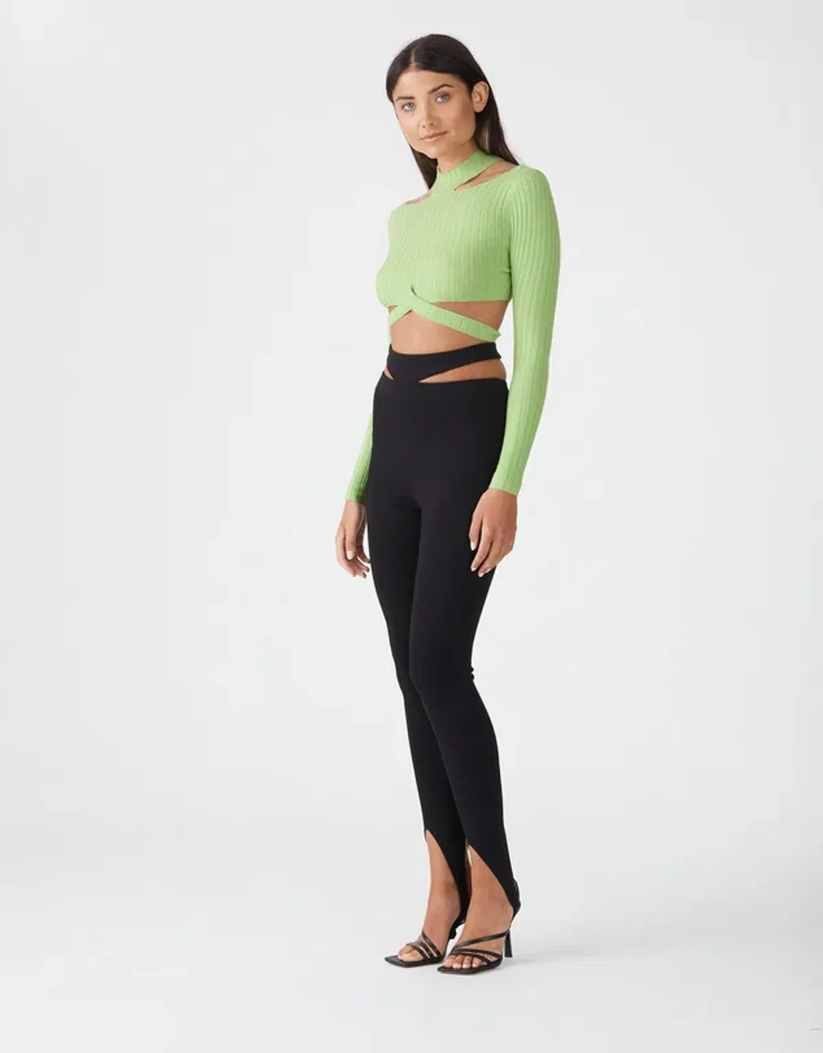 San Sloane Richards Rib Knit Top in Green Size 8 - Image 4