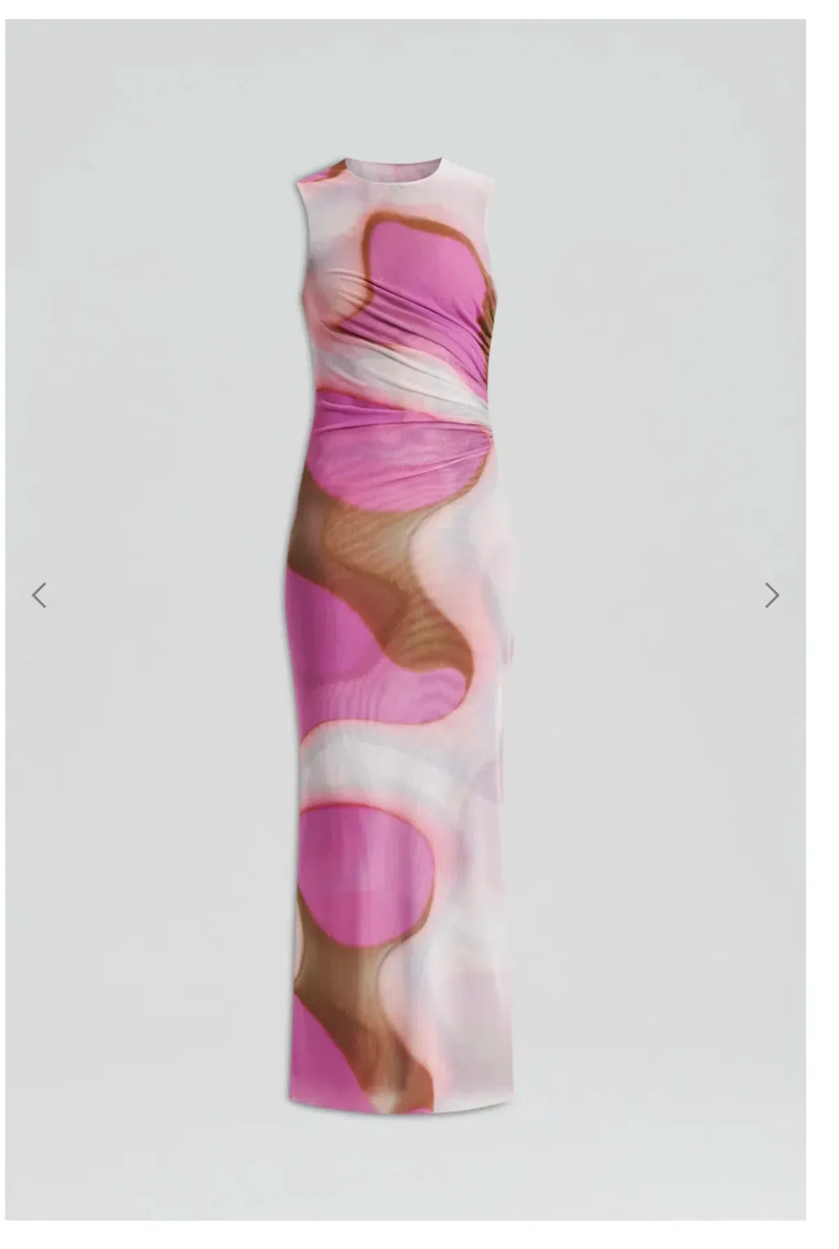 Scanlan Theodore Italian Watercolour Print Dress Pink Tan Size 6 - Image 4