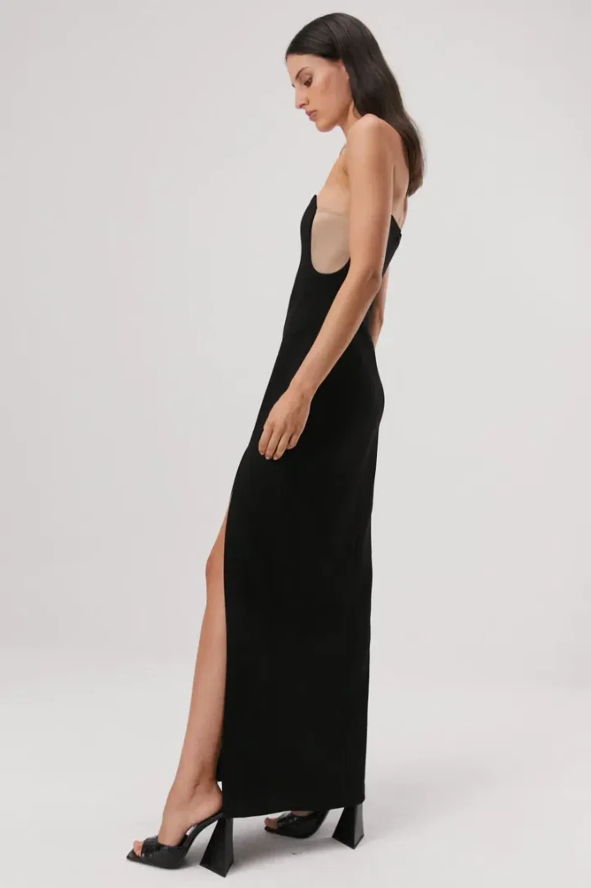 MISHA Ensley Strapless Gown Black Size 12  - Image 2
