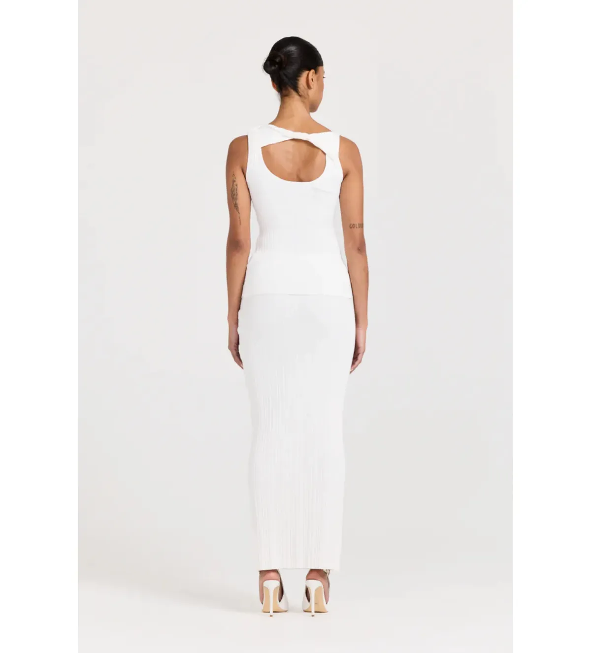 Henne Romee Knit Top and Skirt Set White Size AU 10 - Image 5