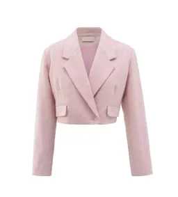 Sofia The Label Farrah Straight Leg Pants and Cropped Blazer Pink Set Size AU 14 for rent on The Volte - image 4