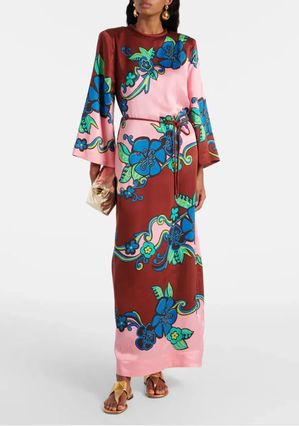 Alémais Azalea Silk Midi Dress Pink Floral Size AU 14 - Image 1