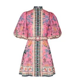 Zimmermann Ginger Buttoned Mini Dress Pink Multi Size 4 /  AU 16 for rent on The Volte - image 5