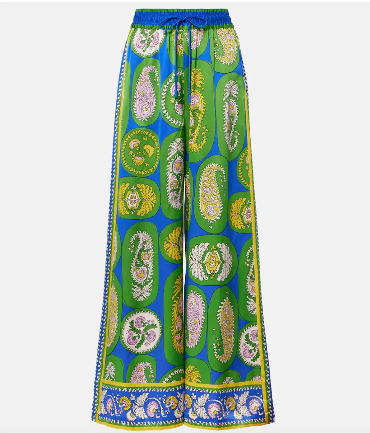 Alémais Gina Silk Satin Shirt and Wide Leg Pant Set Print Size AU 16 - Image 5