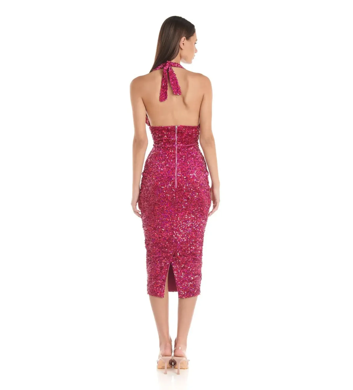 Eliya The Label  Emilee Dress Pink Sequin Size XL / AU 14 - Image 3