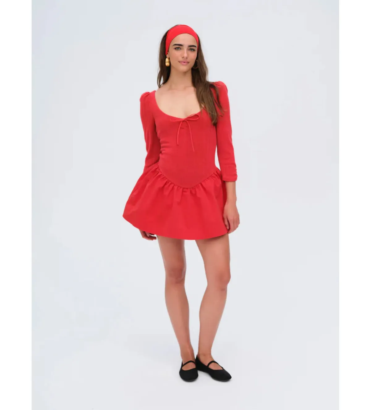 For Love and Lemons Pointelle Mini Dress Red Size S / AU 8  - Image 1