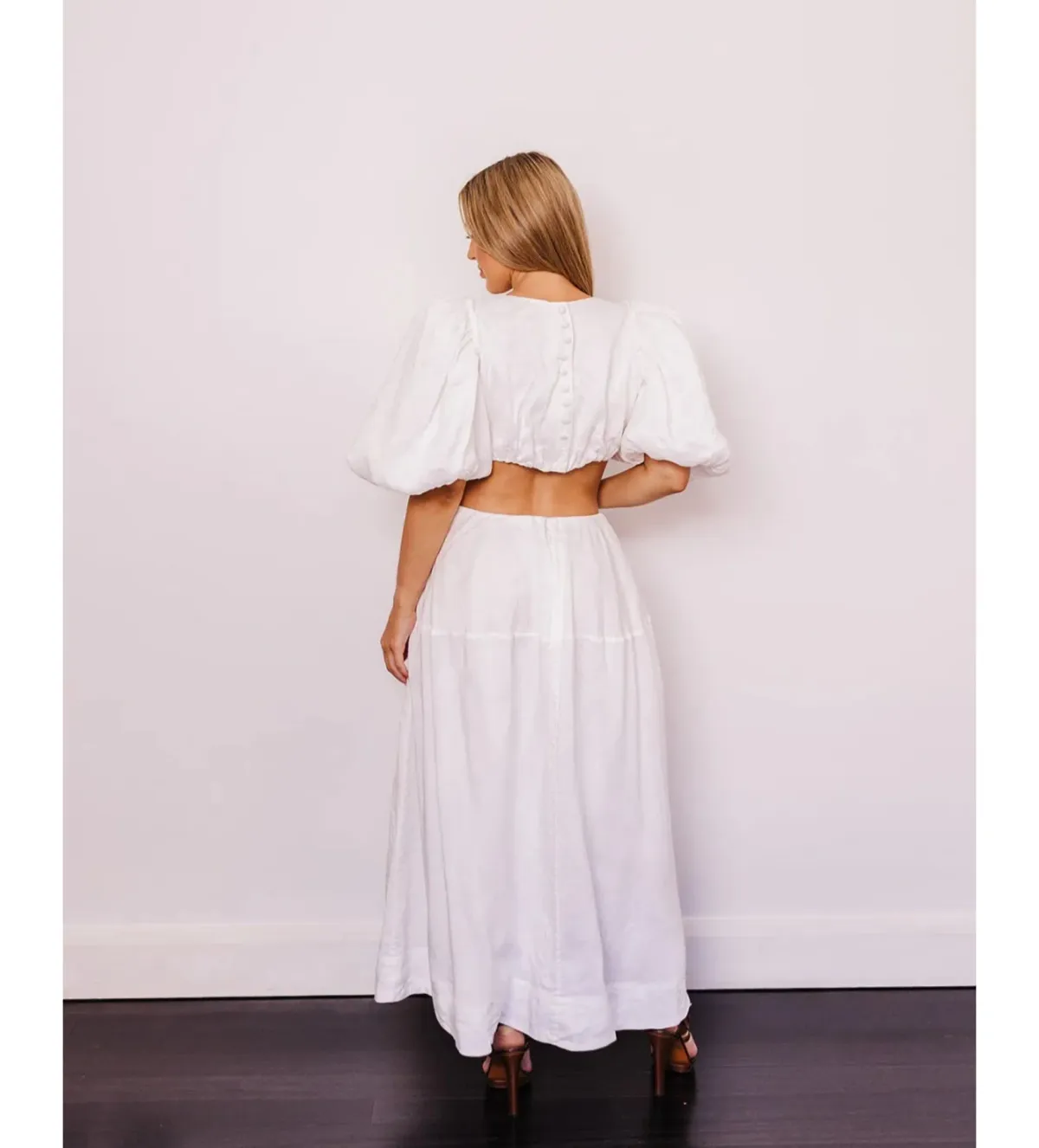 Aje Vanades Cut Out Ring Midi Dress in Ivory Size AU 6 - Image 4