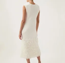 Aje Dimension Knit Midi Dress Ivory Size XS / AU 6 for rent on The Volte - image 3