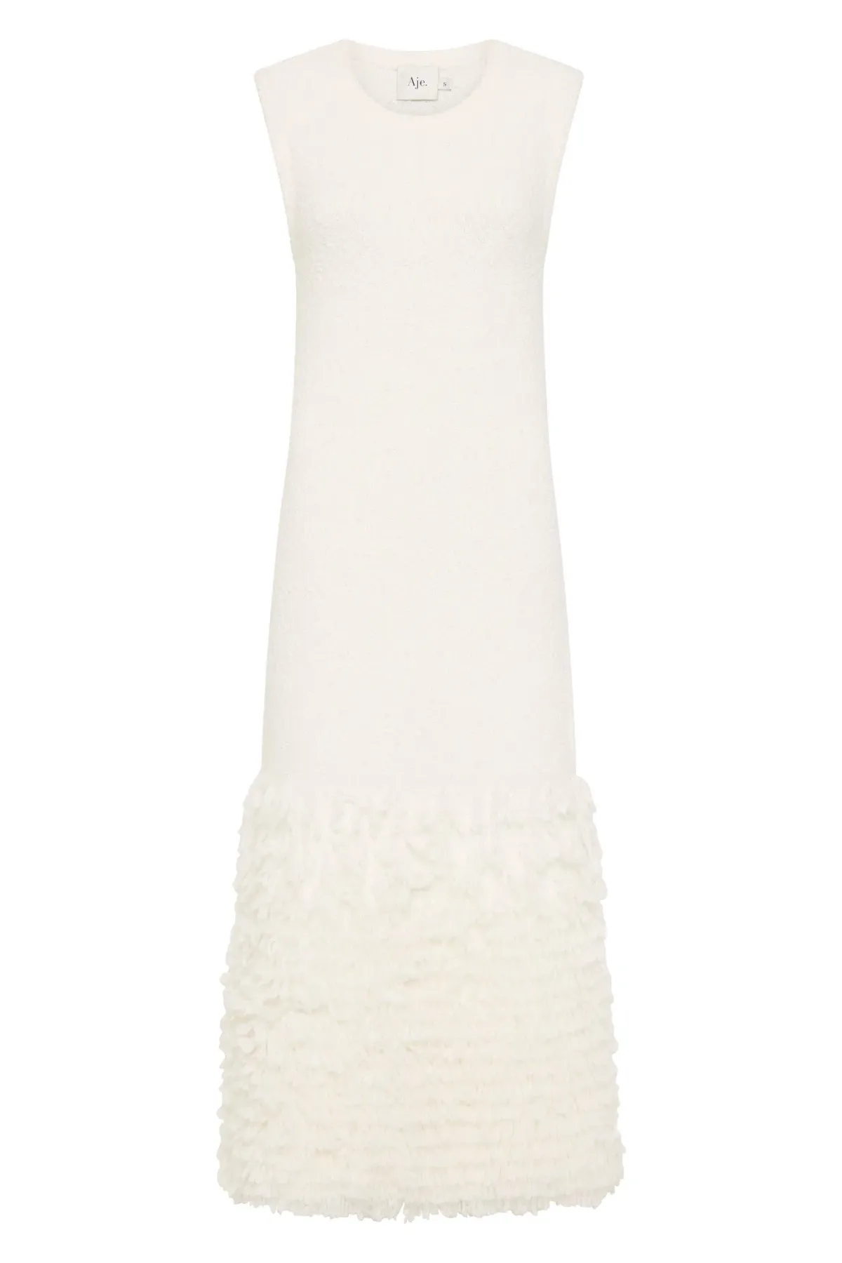 Aje Dimension Knit Midi Dress Ivory Size XS / AU 6 - Image 9