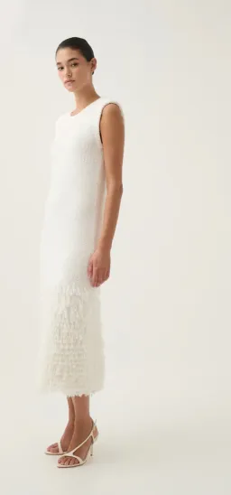 Aje Dimension Knit Midi Dress Ivory Size XS / AU 6 for rent on The Volte - image 5
