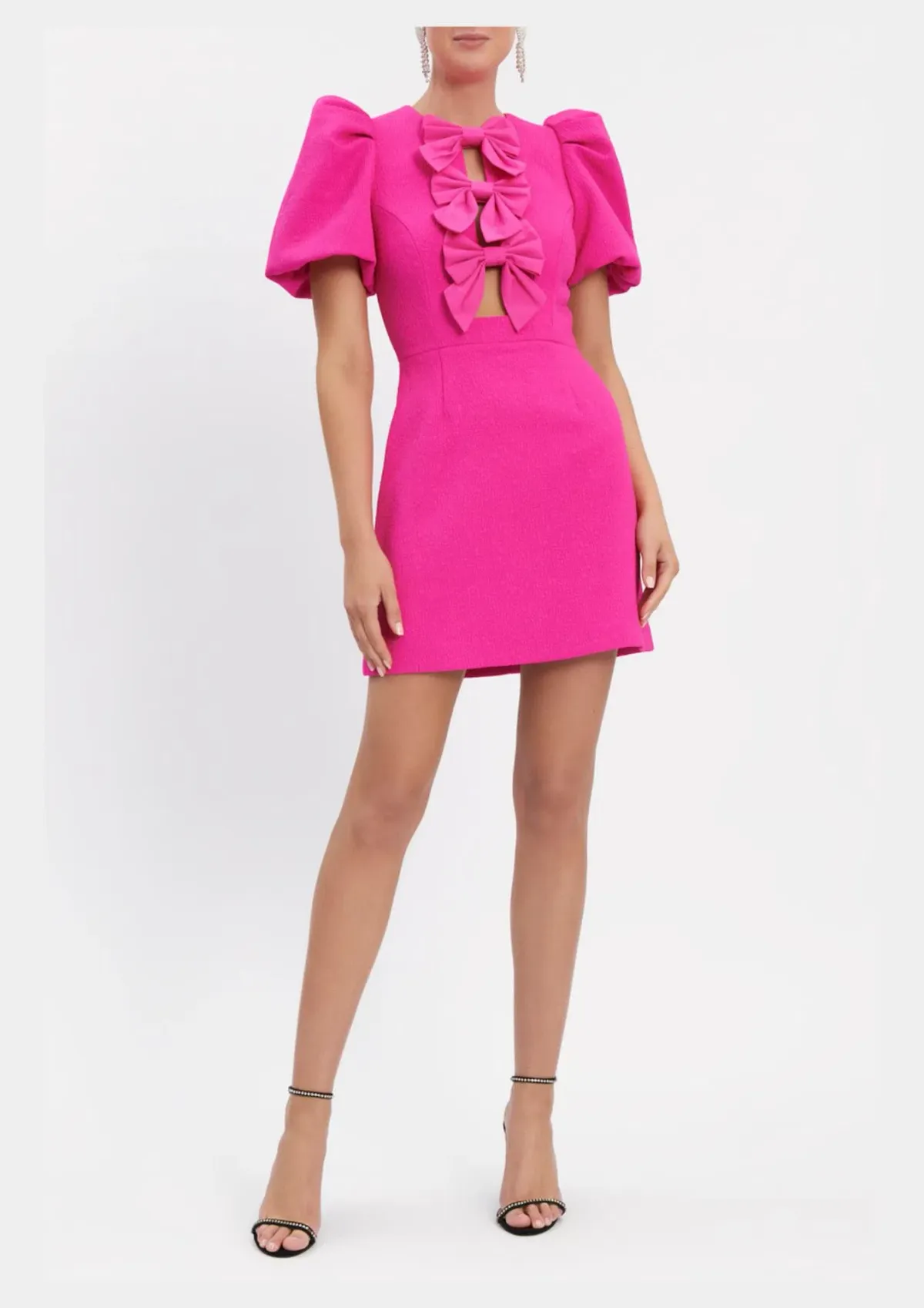 Rebecca Vallance Cecily Bow Mini Dress Hot Pink Size 10 - Image 1