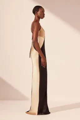 Shona Joy Sofia Contrast Double Strap Maxi Dress in Black/Multi Size 8 for rent on The Volte - image 5