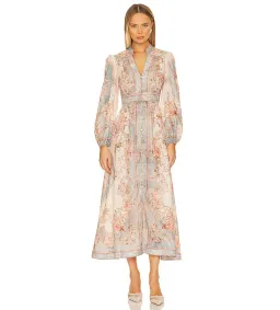 Zimmermann The August Plunge Midi Dress in Sky Blue Floralsize 4/Au16 for rent on The Volte - image 1