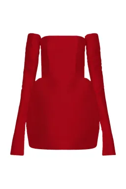 Mariam Seddiq Luis Mini Dress Ruby Size AU 8 for rent on The Volte - image 3