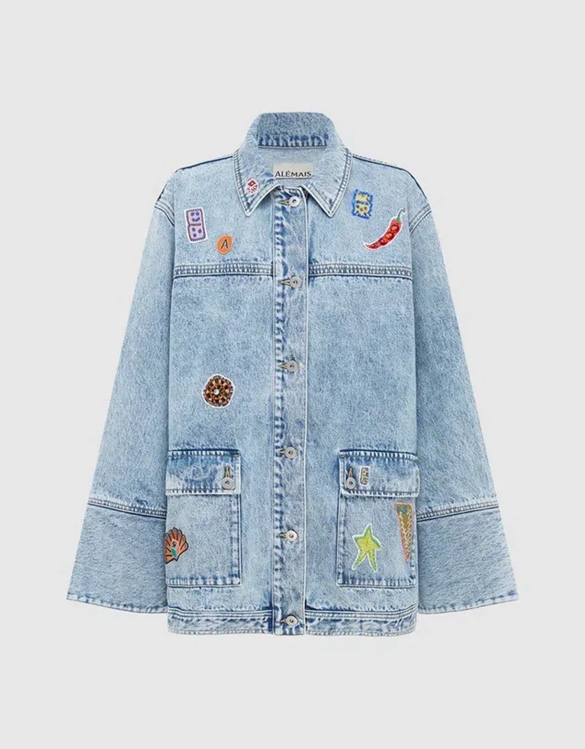 Alemais Jackpot Denim Jacket Size AU 8 and Mini Skirt Size AU 10 Blue - Image 15