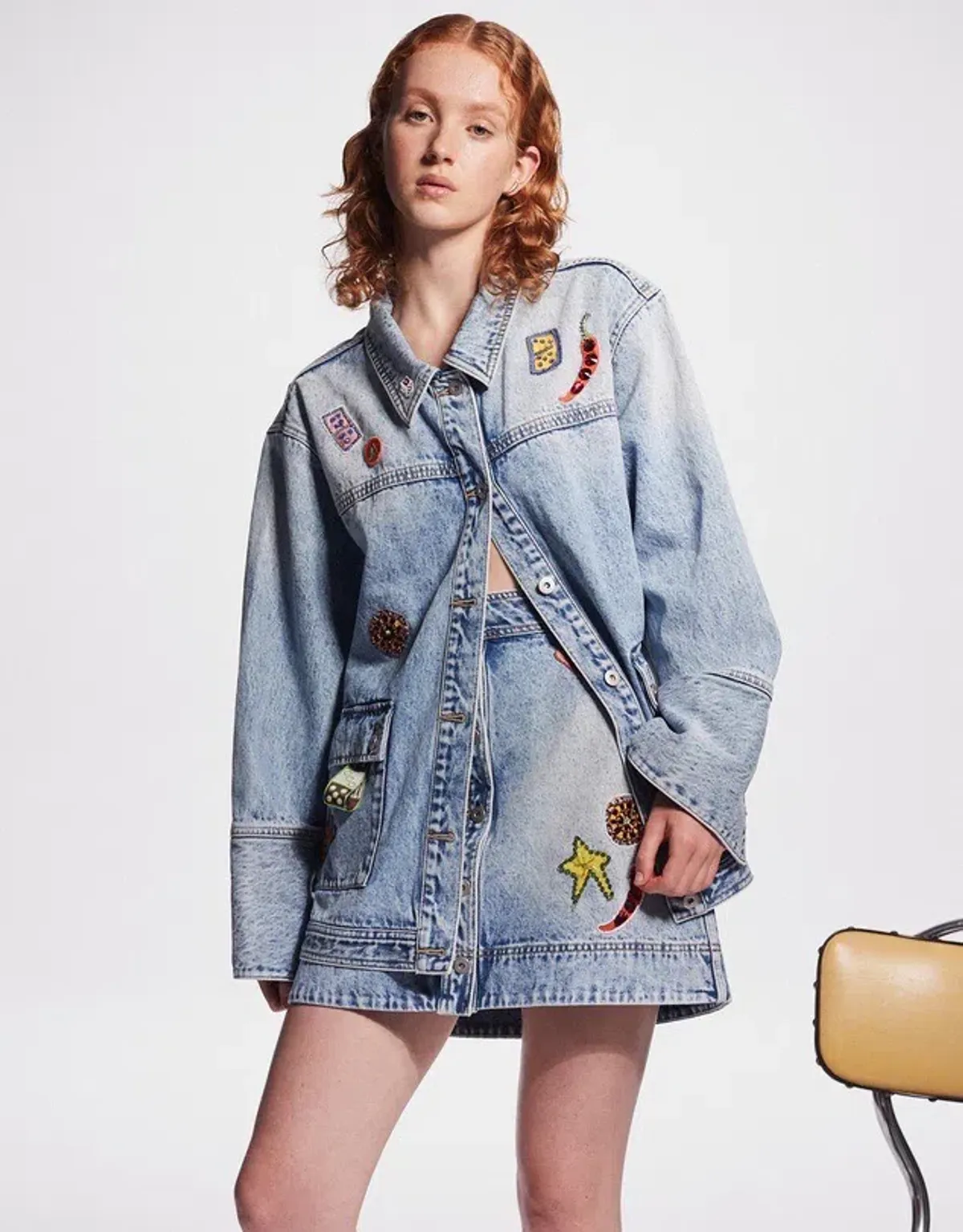 Alemais Jackpot Denim Jacket Size AU 8 and Mini Skirt Size AU 10 Blue - Image 3