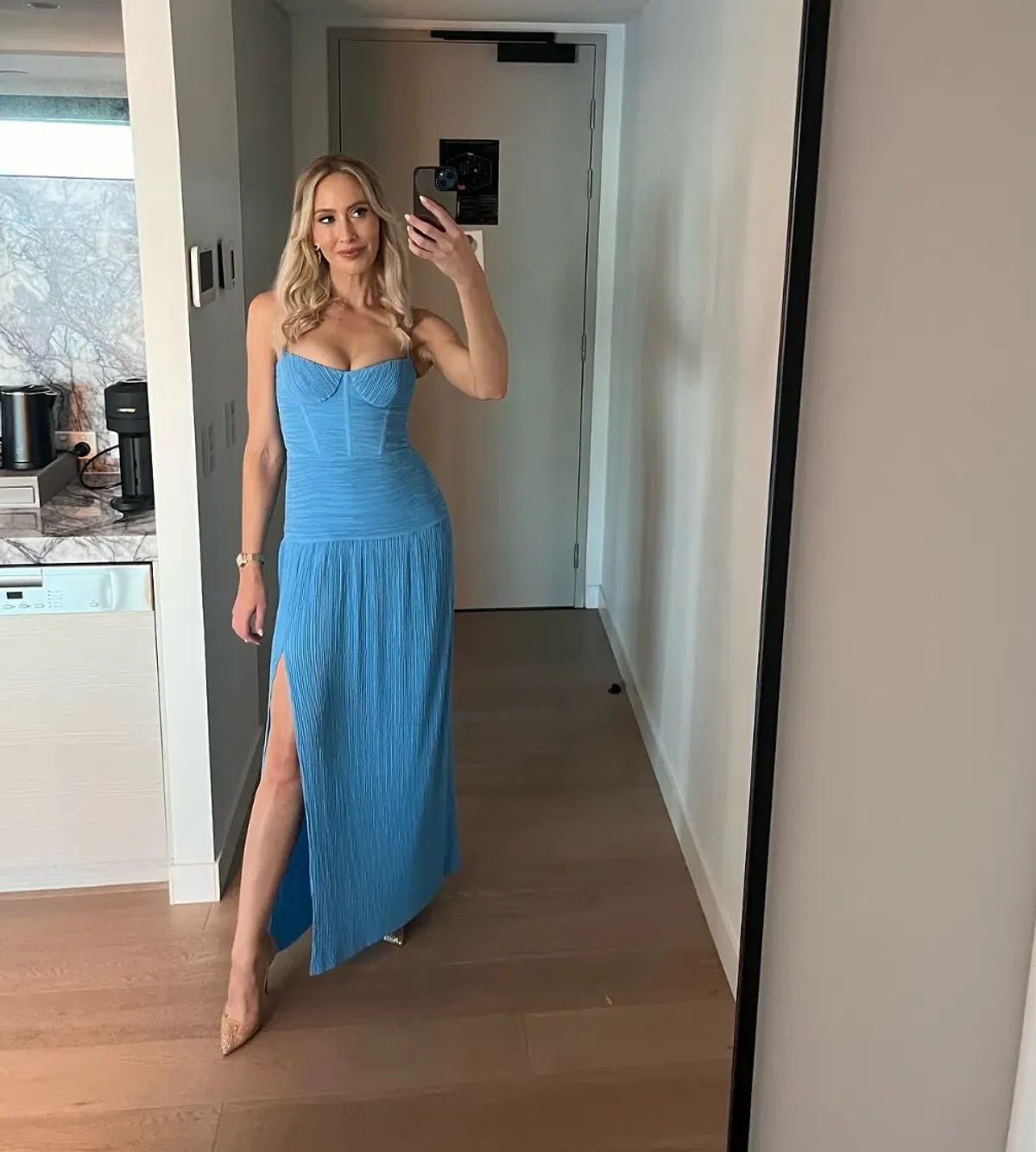 Manning Cartell Double Time Pleat Dress in Cerulean Blue Size S / AU 8 - Image 1