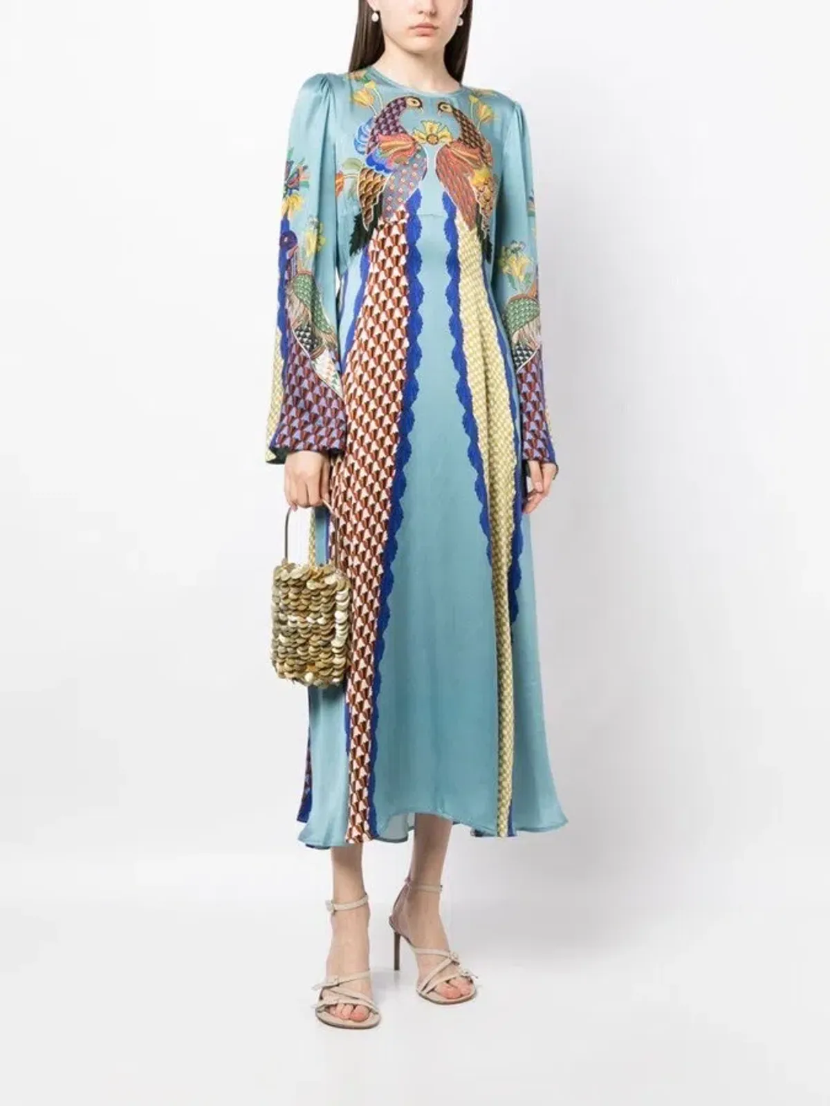 ALEMAIS Gilly Flare Sleeve Dress Multi Size AU 10 - Image 4