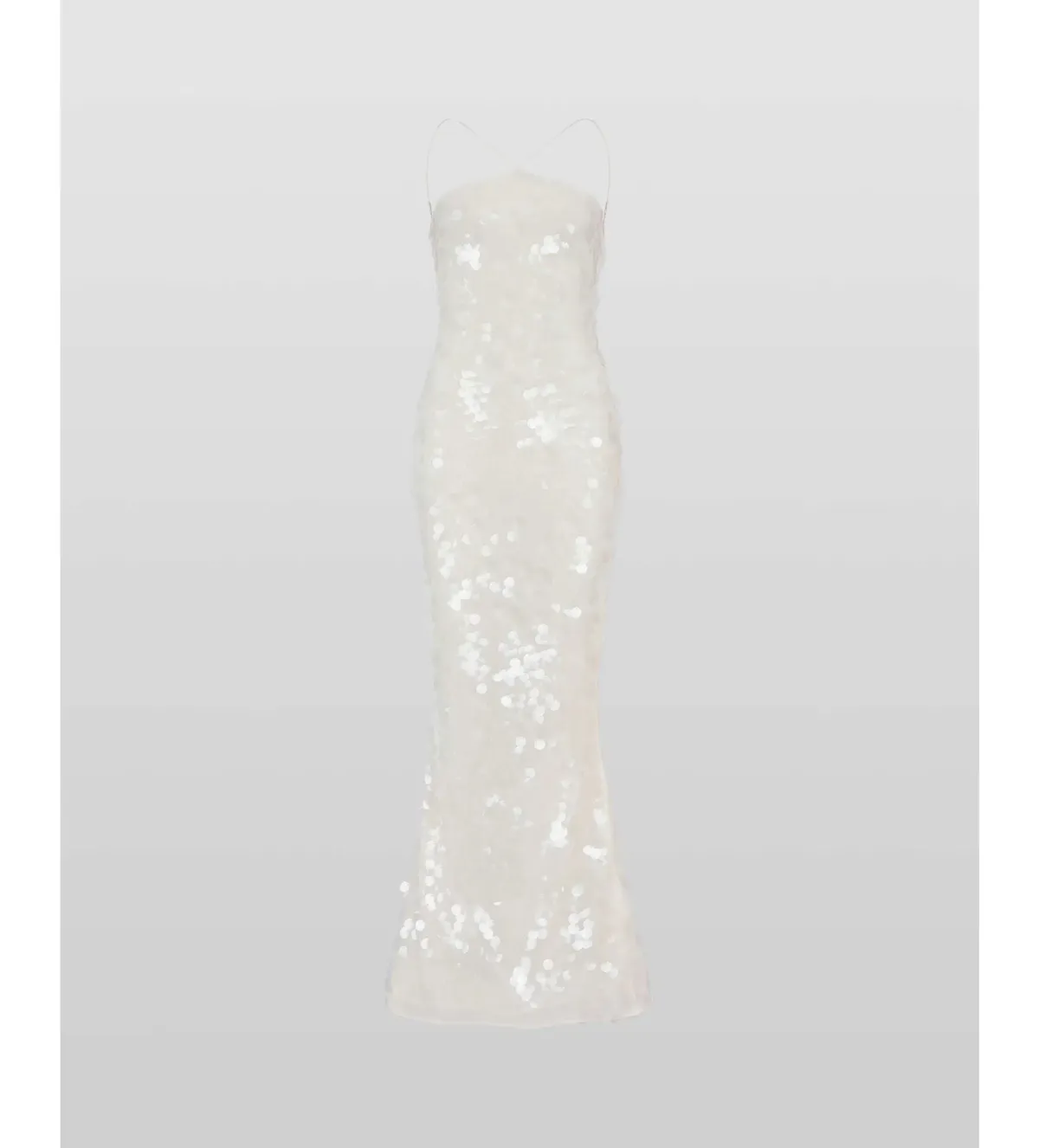 Rat & Boa Emmanuella Halter Maxi Dress in White Sequin Size XS / AU 6 - Image 6