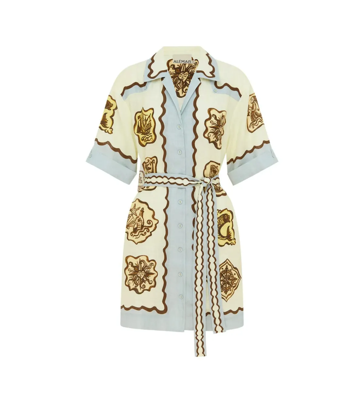 Alemais Relic Mini Dress in Print Size AU 10 - Image 3